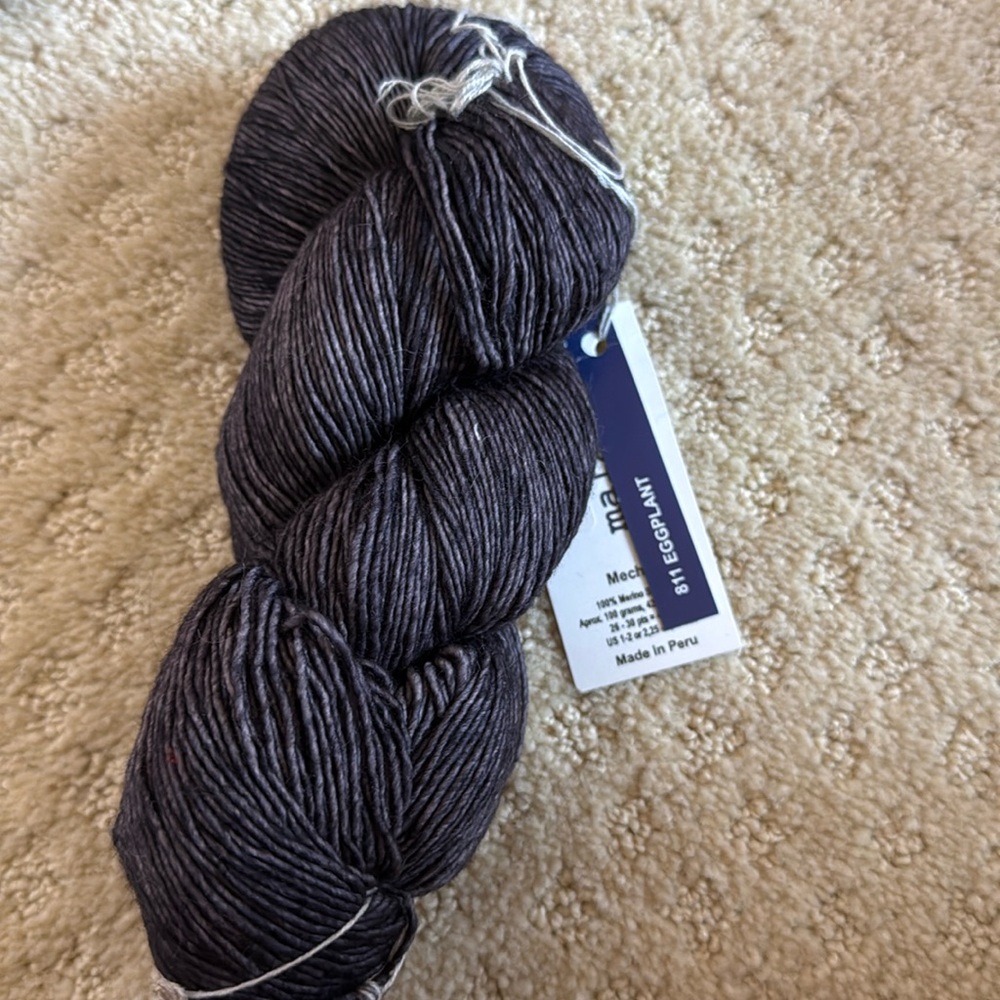 malabrigo eggplant skein yarn merino